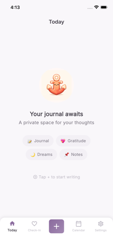 Anchor app screens